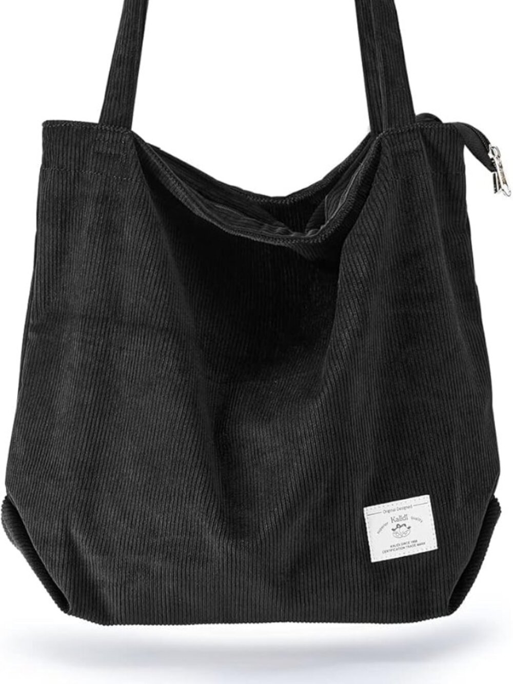 Women Corduroy Tote Bag Zipper Casual Tote's Handbag Big Capacity Shoulder Bag w